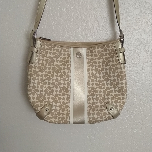 Coach heritage stripe signature C Chelsea hobo crossbody purse - Picture 1 of 10